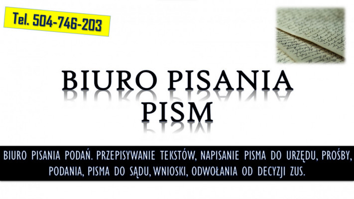 Przepisywanie tekstów z nagrań i dokumentów. t.504764203 Biuro pisania