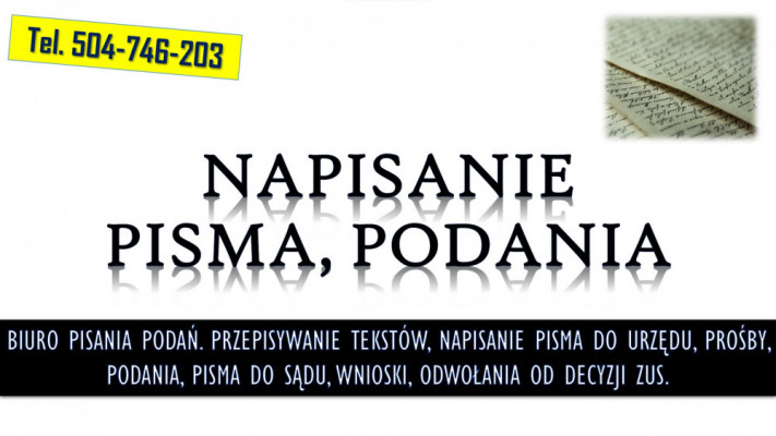 Przepisywanie tekstów z nagrań i dokumentów. t.504764203 Biuro pisania