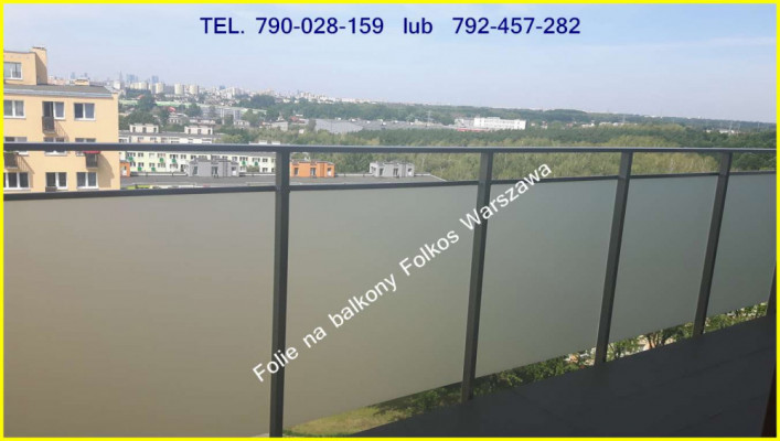 Oklejamy balkony Warszawa -folia matowa na szyby balkonowe -sprzedaż