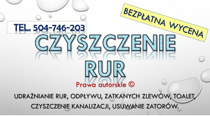 Czyszczenie rur spiralą elektryczną, tel, 504-746-203, Wrocław, cena