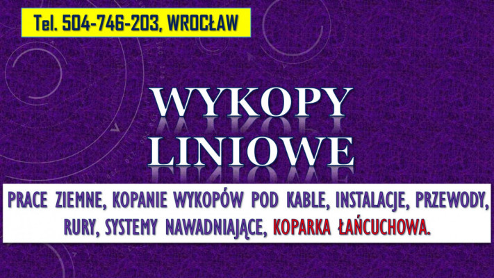 Prace ziemne, koparka, cennik Wrocław, tel. 504-746-203, wykopanie,