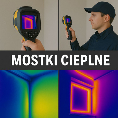 Zmierzenie kamerą termowizyjna szczelności cieplnej, mostków cieplnych