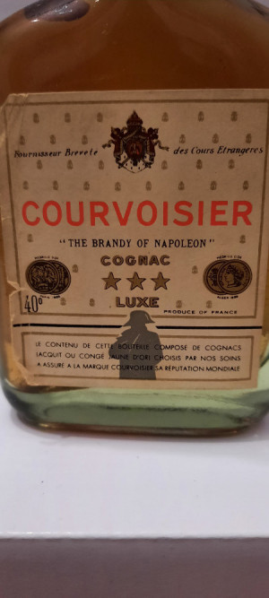 Courvoisier Cognac Luxe-100ml piersiówka lata 80 XXwieku