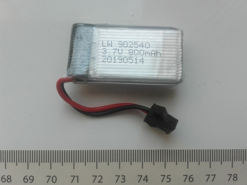 Akumulator LiPo 3,7V, 800mAh, z wtyczą SM-2p, 18g, NOWY, 902540 Li-Po