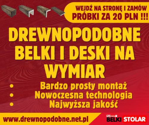 Drewnopodobne belki SUFITOWE NA WYMIAR - ZAMÓW PRÓBKI