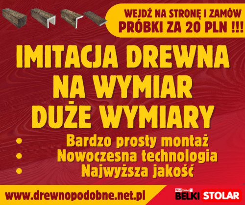 Drewnopodobne belki SUFITOWE NA WYMIAR - ZAMÓW PRÓBKI