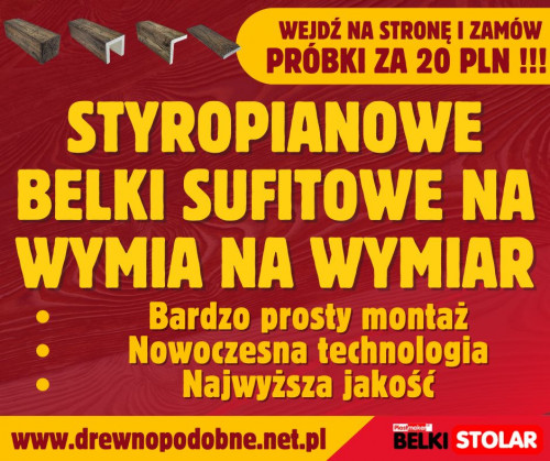 Drewnopodobne belki SUFITOWE NA WYMIAR - ZAMÓW PRÓBKI