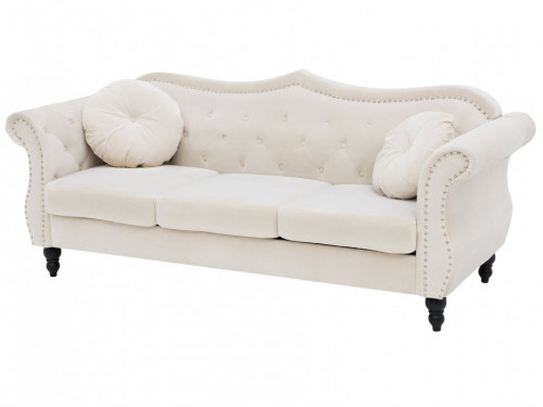 Sofa Welur Beżowy dla 3 osób