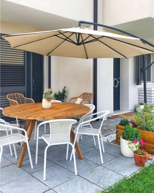Parasol ogrodowy na wysięgniku 300 cm jasnobeżowy