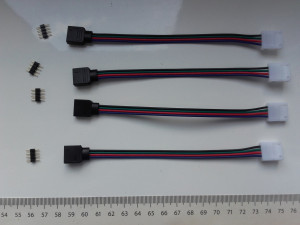 Złączka do taśm LED RGB z kablem + łącznik 4pin konektor bez lutowania