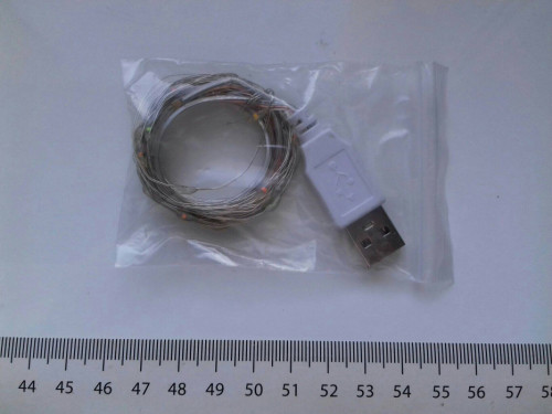 Dekoracyjne malutkie lampki USB, różne kolory, 5m na elastycznym druci
