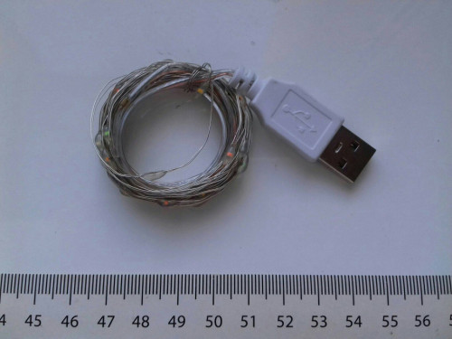 Dekoracyjne malutkie lampki USB, różne kolory, 5m na elastycznym druci