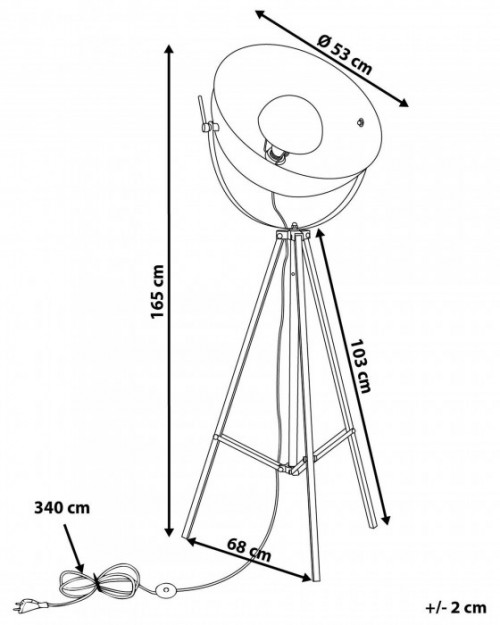 Lampa podłogowa Metal Złoty