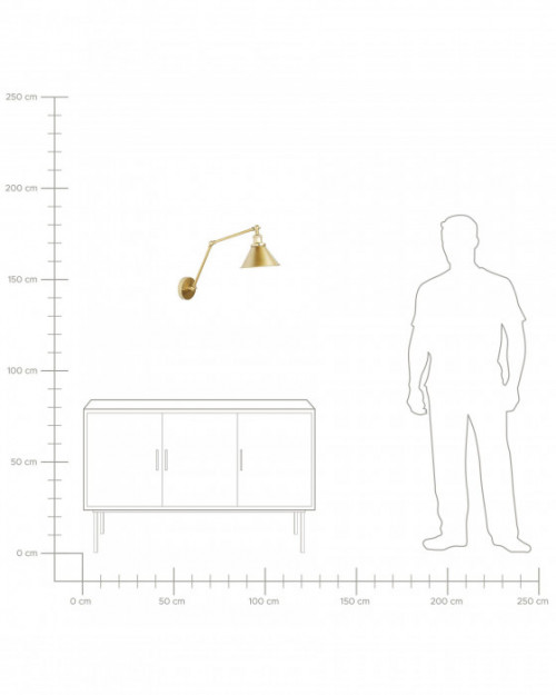 Zestaw 2 lamp ściennych Regulowana Metal Złoty