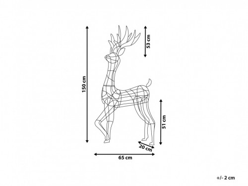 Dekoracja ogrodowa LED Renifer 150 cm Srebrny