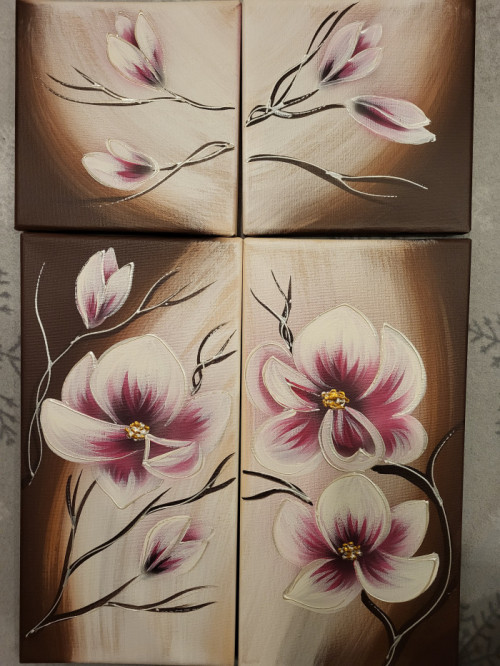 Obraz na płótnie (4 sztuki) 60,5x40,5cm- stan BDB