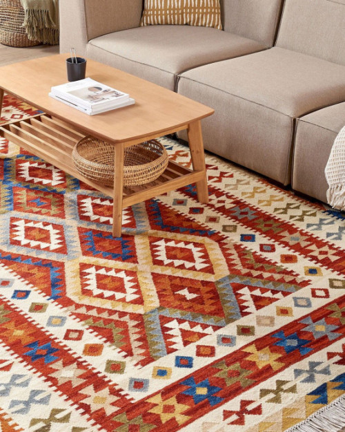 Dywan Kolorowy 200 x 300 cm Wełna Kilim