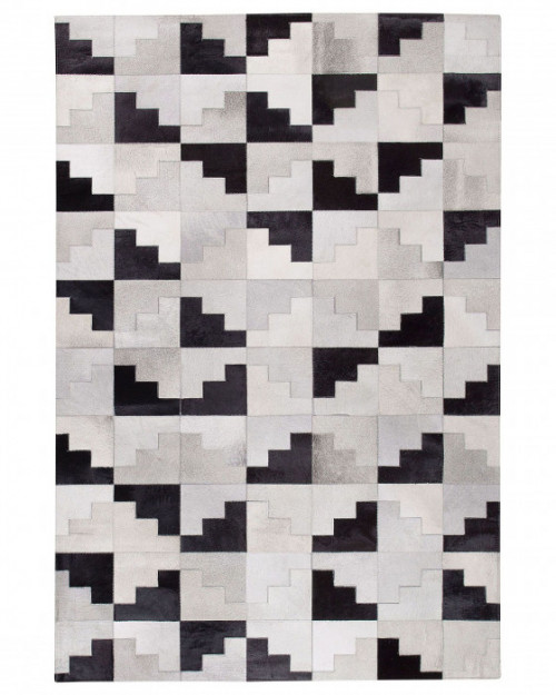 Dywan Szary 160 x 230 cm Skóra naturalna