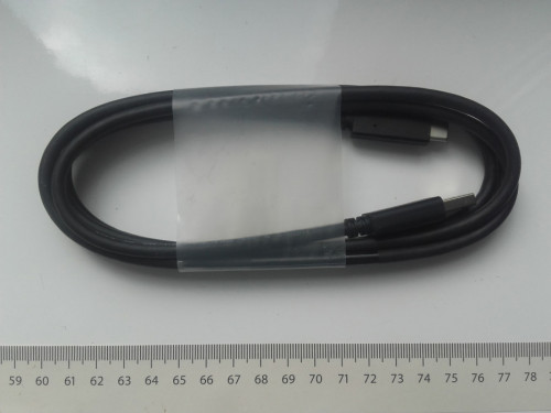 Kabel USB-C, USB Type C to A, 190cm,  max.30V, gruby, czarny, NOWY