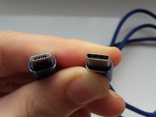 Kabel USB-C- microUSB, USB3.0, 100cm, przesył plików, ładowanie, blue