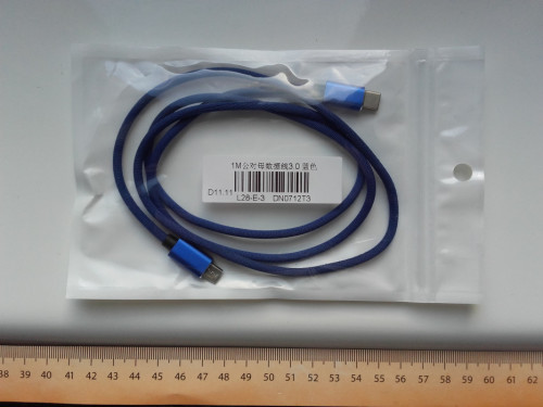 Kabel USB-C- microUSB, USB3.0, 100cm, przesył plików, ładowanie, blue