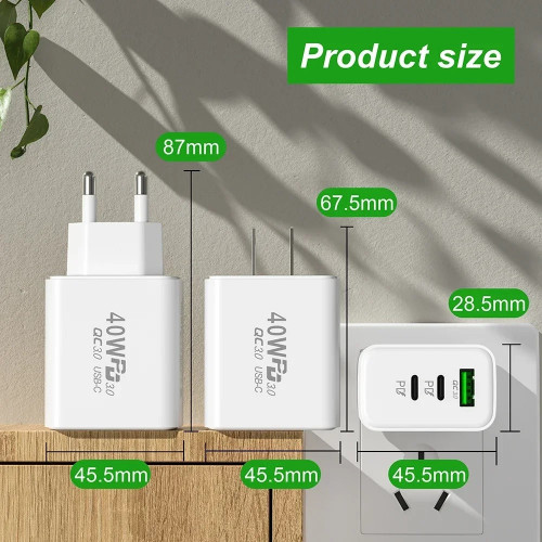 Ładowarka QC3.0 + PD3.0, USB-C, 5V, 9V, 12V, biały kolor, AR43-CCA, 30