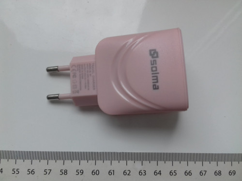 Ładowarka 3xUSB, 230V, różowa, NOWA, 5V 1A, 5Wat, SOLMA SL-67, 3058632