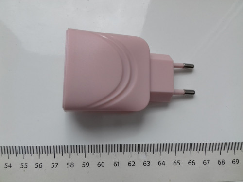 Ładowarka 3xUSB, 230V, różowa, NOWA, 5V 1A, 5Wat, SOLMA SL-67, 3058632