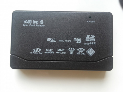 C Czytnik kart 6w1, microSD, MMC, SD, XD, CF, MS Duo, M2, NOWY czarny
