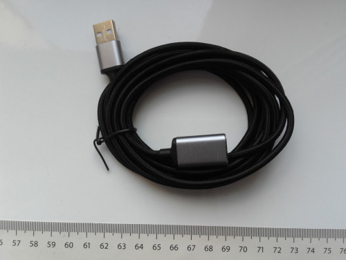 Przedłużacz USB 2.0, kabel długości 3m, 300cm, metalowe końcówki, plec