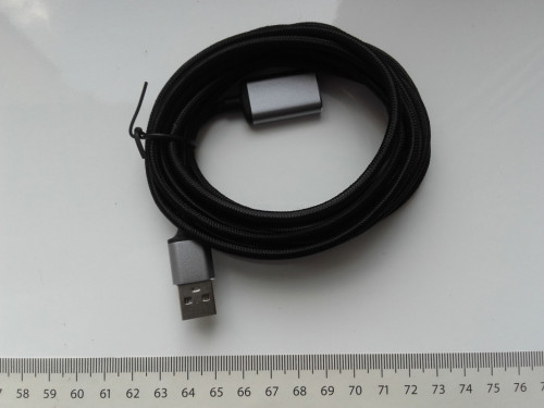 Przedłużacz USB 2.0, kabel długości 3m, 300cm, metalowe końcówki, plec