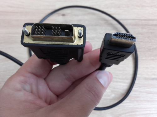 Kabel HDMI-DVI-D 1,5m, 150cm, Single Link, kolor czarny Używany Savio