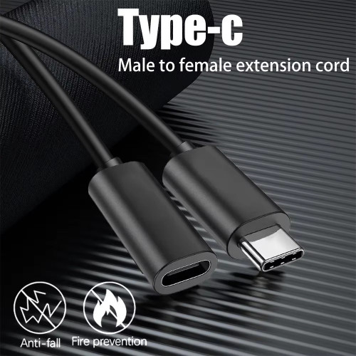 Przedłużacz kabla USB-C, 100cm, 1m, NOWY, czarny, PL014295109