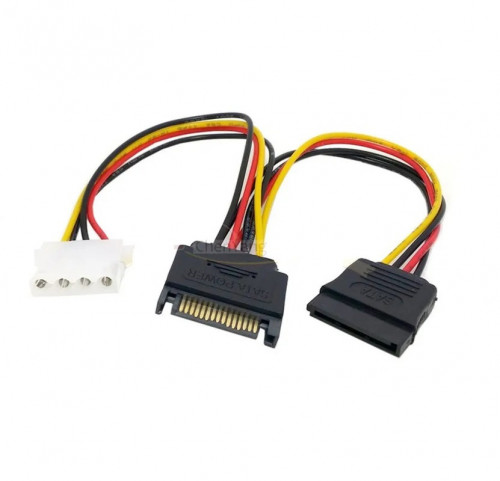 Rozdzielacz zasilania z SATA na MOLEX+SATA 19cm, nowy kabel SATA do MO