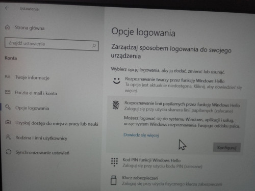 Czytnik linii papilarnych USB, Windows Hello Fingerprint NOWY FT101 V1