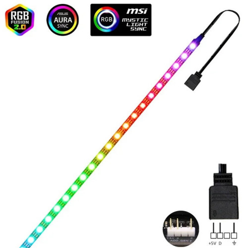 LED ARGB 5V, adresowalne oświetlenie dla płyt głównych komputerów stac