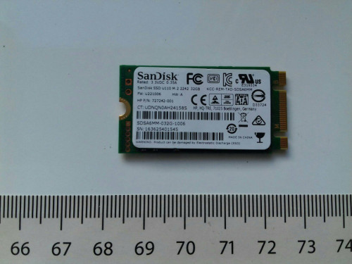 Dysk SSD 32GB M.2 SATA, SanDisk U110 2242, 3.3V 0.35A