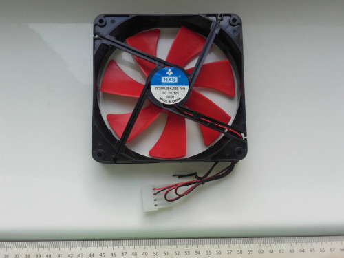 Wentylator PC FAN, 140mm, 12V 0,16A, złącze Molex NOWY, czerwony, 14cm
