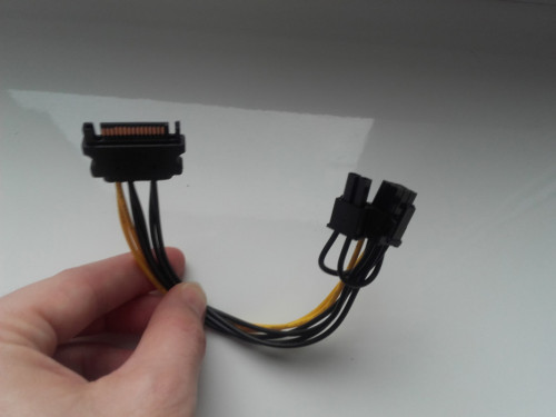 Zasilanie z SATA do GPU 6+2pin = 8pin dla karty graficznej, kabel 19cm