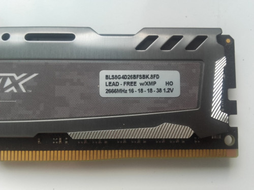 Micron BALLISTIX DDR4 8GB 2666Mhz, PC4-21300, CL16, 1,2V, XMP 2.0, BLS