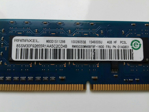 RAMAXEL DDR3 4GB PC3L 1600Mhz, 12800U-11-13-A1, HMT451U6BFR8C-PB, 2172