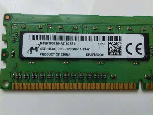 Micron DDR3 4GB PC3L 1600Mhz, 12800U, CL11, MT8KTF51264AZ-1G6E1 523, R