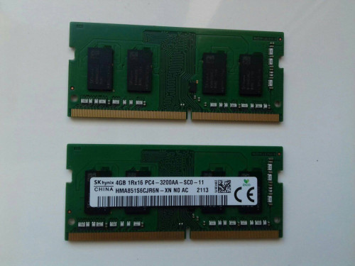 SK hynix DDR4 2x4GB =8GB, PC4 3200AA, RAM laptopowy, SODIMM, HMA851S6C