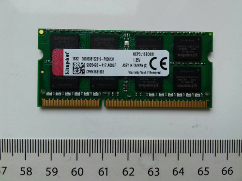 Kingston DDR3 8GB, PC3L-12800, SODIMM, 1,35V, 1600MHz, laptopowy, KCP3