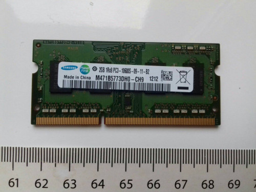 Samsung DDR3 2GB, PC3-10600S, SODIMM, 1,5V, 1333MHz, laptopowy, CN M47