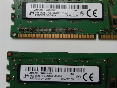 Micron DDR3 4GB PC3 12800U, 1600Mhz, CL11, MT8JTF51264AZ-1G6E1 420, RD