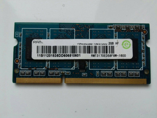 Ramaxel DDR3 2GB PC3L 12800, 1600MHz, 1,35V, Sprawna, RMT3170ED58F8W-1