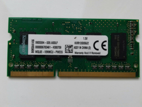 Kingston DDR3 2GB, PC3-10600, SODIMM, 1,5V, 1333MHz, laptopowy, KVR13S