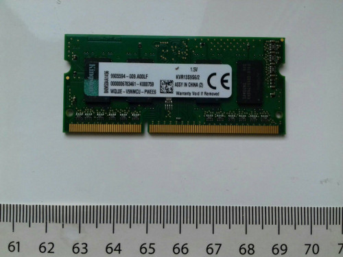 Kingston DDR3 2GB, PC3-10600, SODIMM, 1,5V, 1333MHz, laptopowy, KVR13S