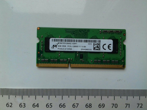 Micron DDR3 4GB, PC3L-12800S, SODIMM, 1,35V, 1600MHz, laptopowy, MT8KT